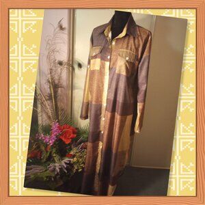 Patchwork Maxi Shirt Dress